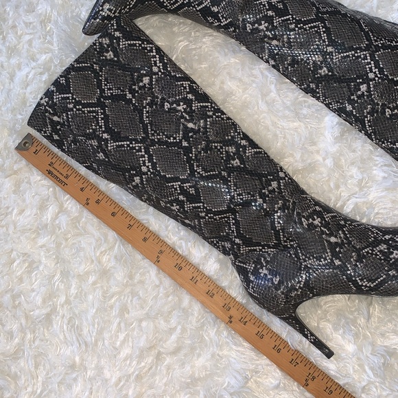Steve Madden Snake Print Knee-high Heeled Boots - Picture 4 of 7